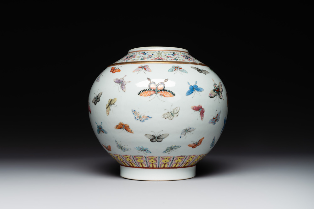 A Chinese famille rose 'butterfly' vase, Guangxu mark and of the period