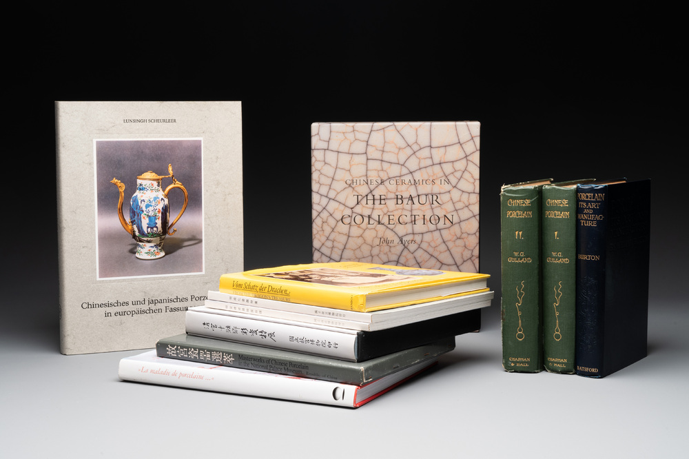 A varied collection of 12 books about Chinese ceramics