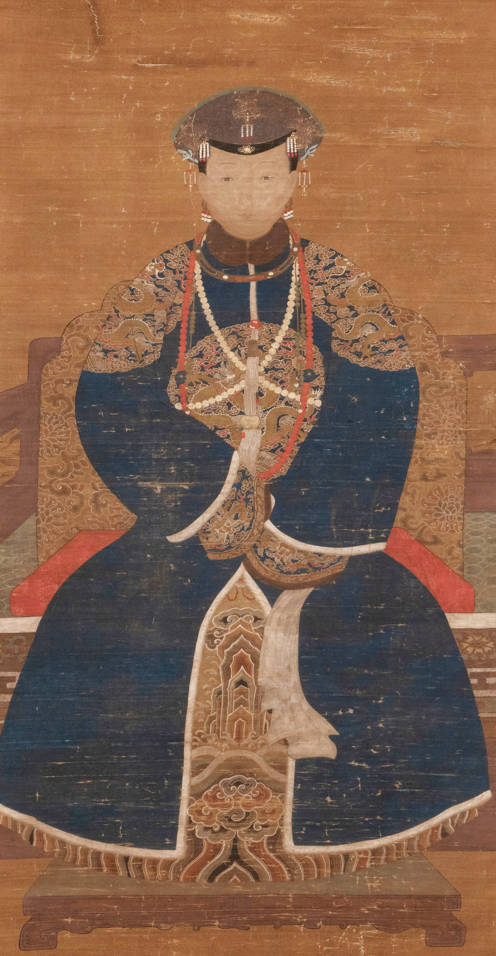 Chinese school: 'Portrait of an imperial concubine', ink and colour on silk, Qing
