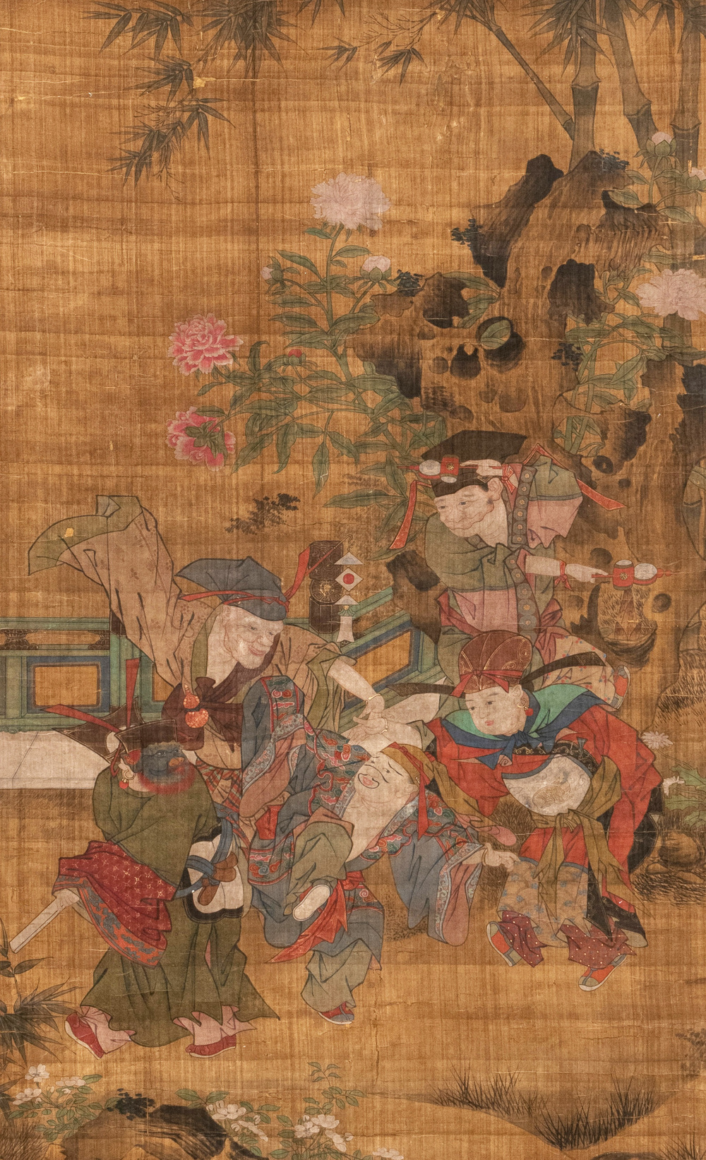 Follower of Su Hanchen 蘇漢臣 (1094-1172): 'Knick-knack peddler', ink and colour on silk, Qing or later