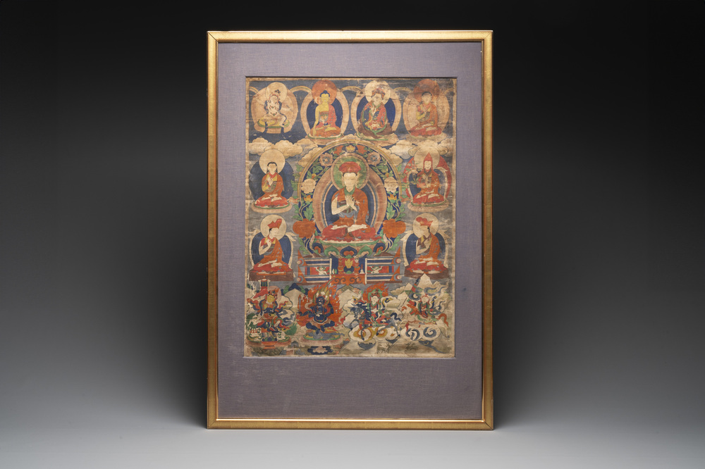 A thangka depicting Lama, Tibet, 18/19th C.