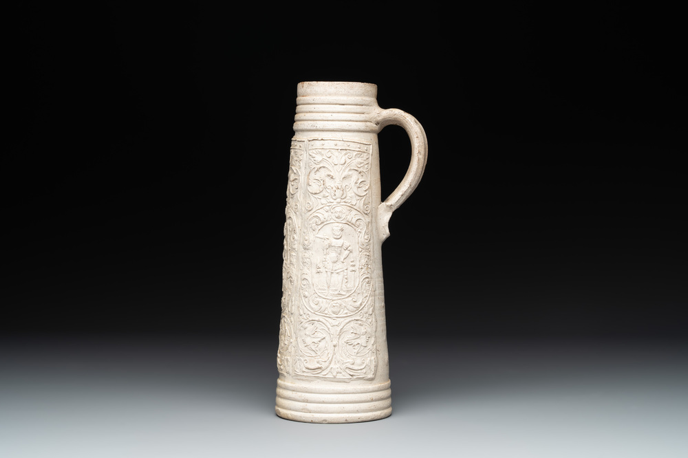A Siegburg stoneware 'Schnelle' possibly depicting King David, 16th C.