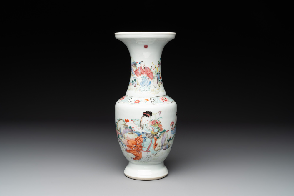 A fine Chinese famille rose 'magu' vase, Yongzheng