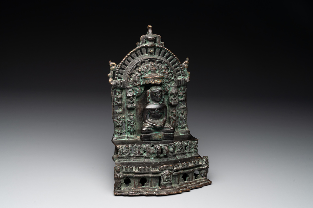 A copper alloy Jain shrine, Western India, 18/19th C.