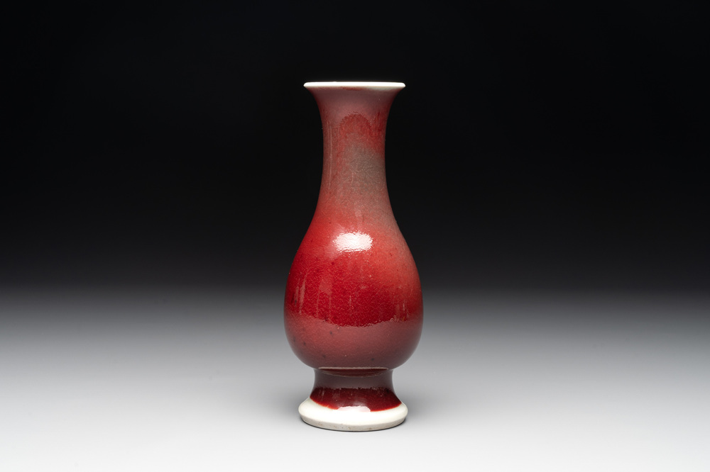 A Chinese copper-red-glazed 'pipa zun' vase, 18th C.