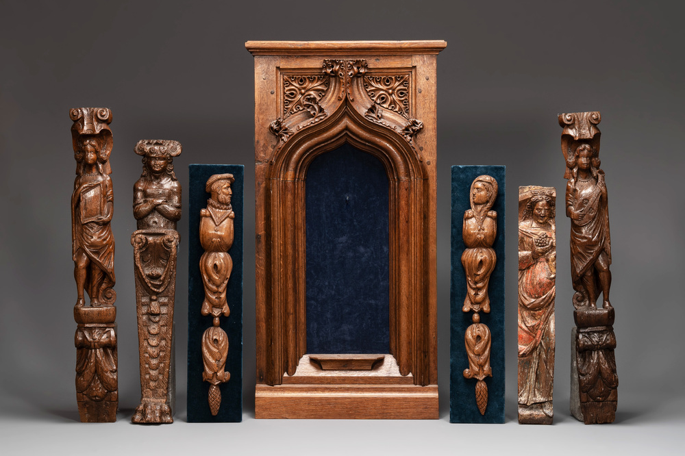A group of oak carvings, France and Flanders, 16th C. and later