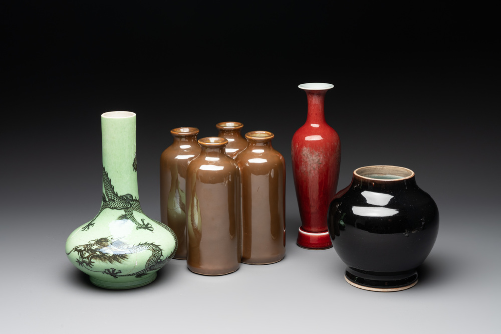 Four Chinese monochrome vases, 19/20th C.