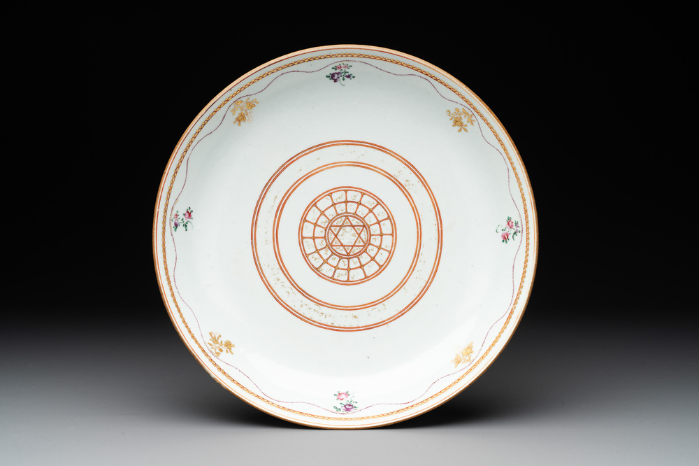 A rare Chinese famille rose plate for the Islamic market, Qianlong