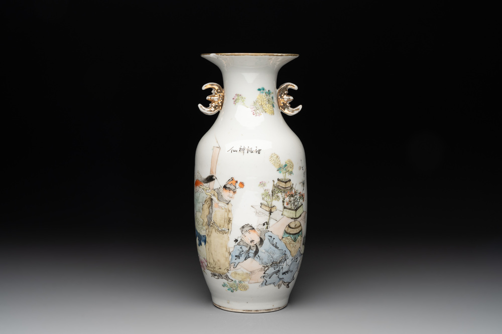 A Chinese qianjiang cai 'Li Bai' vase, signed Ma Qingyun 馬慶雲 and seal mark, dated 1915