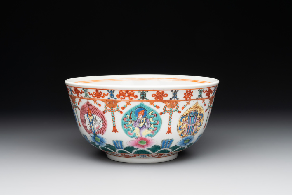A Chinese famille rose bowl, Baragon Tumed mark, Republic