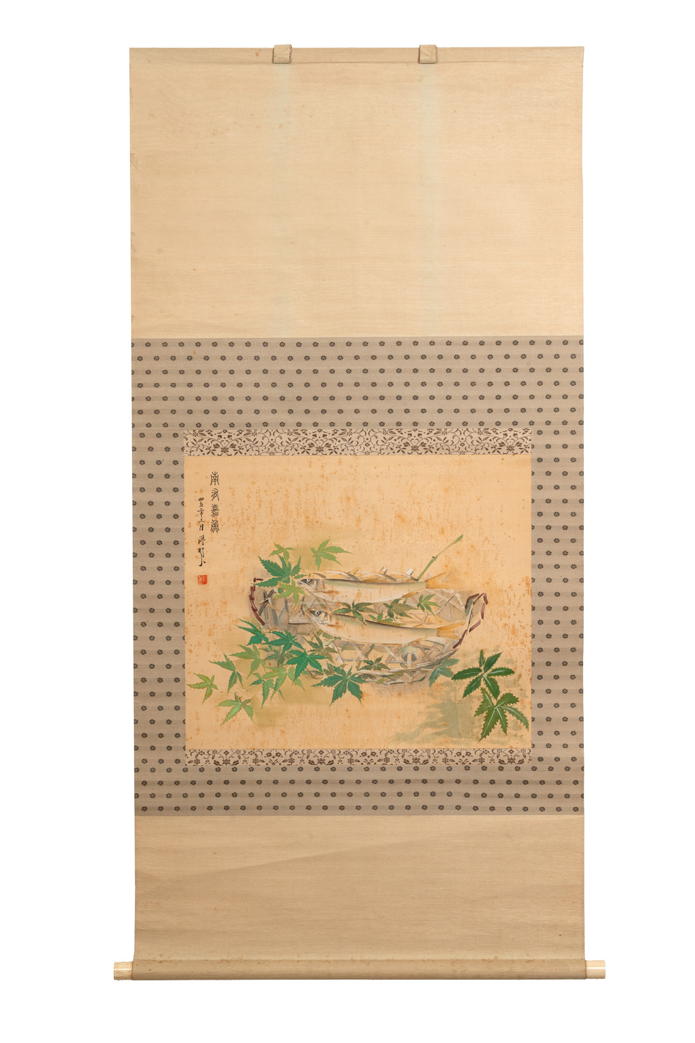 Chen Shuren 陈树人 (1884-1948): 'Saury', ink and colour on silk