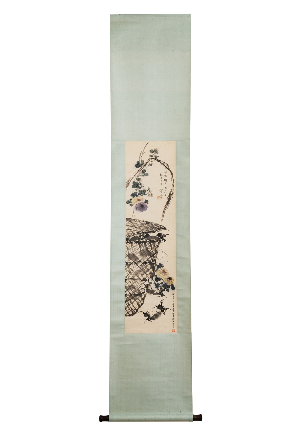 Zhang Daqian 張大千 (1898-1983): 'Crab and chrysanthemum', ink and colour on paper, dated 1948
