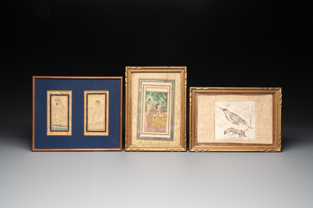 Persian school, water colour on paper, 17/19th C.
