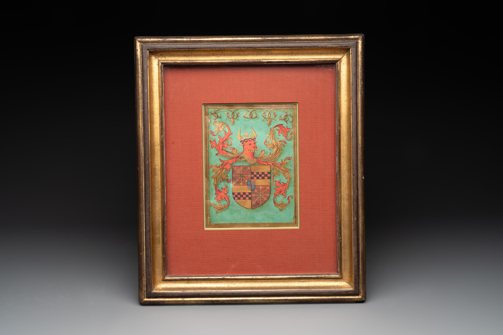 Flemish School: The coat of arms of Duke Adolph I of Cleves, gouache on vellum, second quarter of the 15th C.
