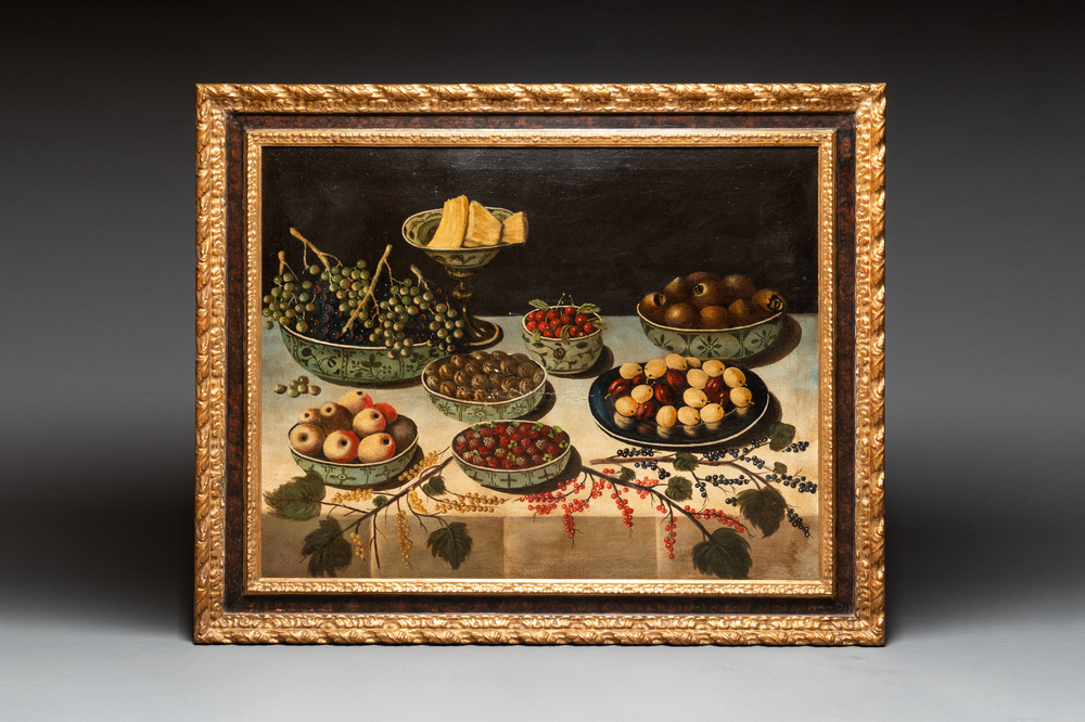 Italian School: Still life with fruits, oil on canvas, 19th C.