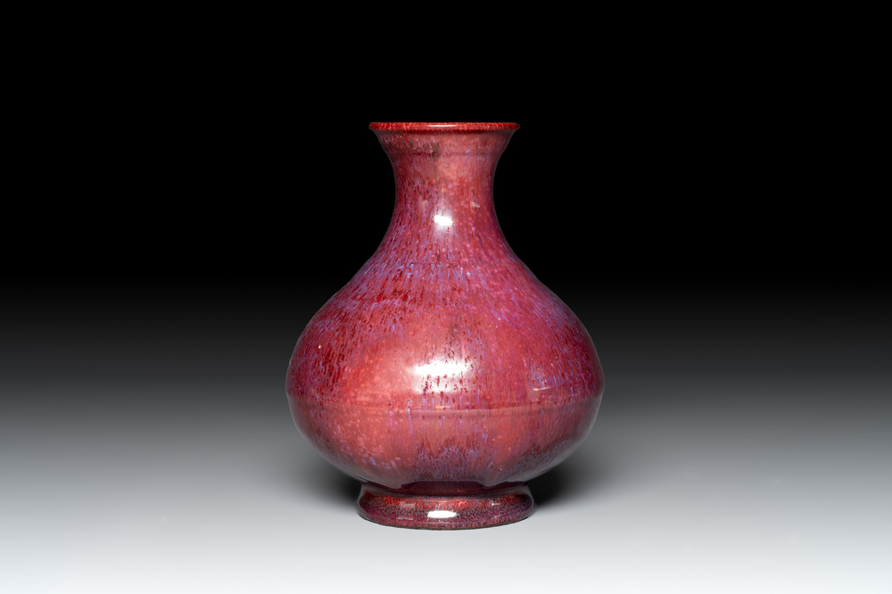 A Chinese flamb&eacute;-glazed vase, Yongzheng mark and possibly of the period