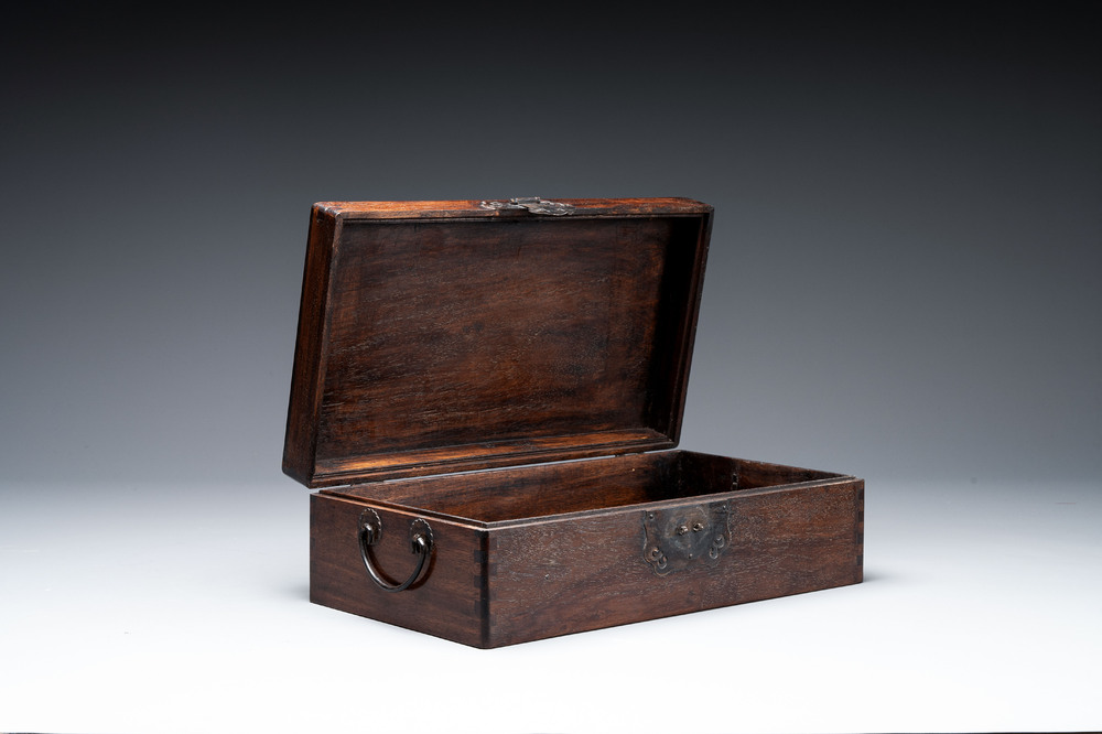 A rectangular Chinese huali document box, 18/19th C.