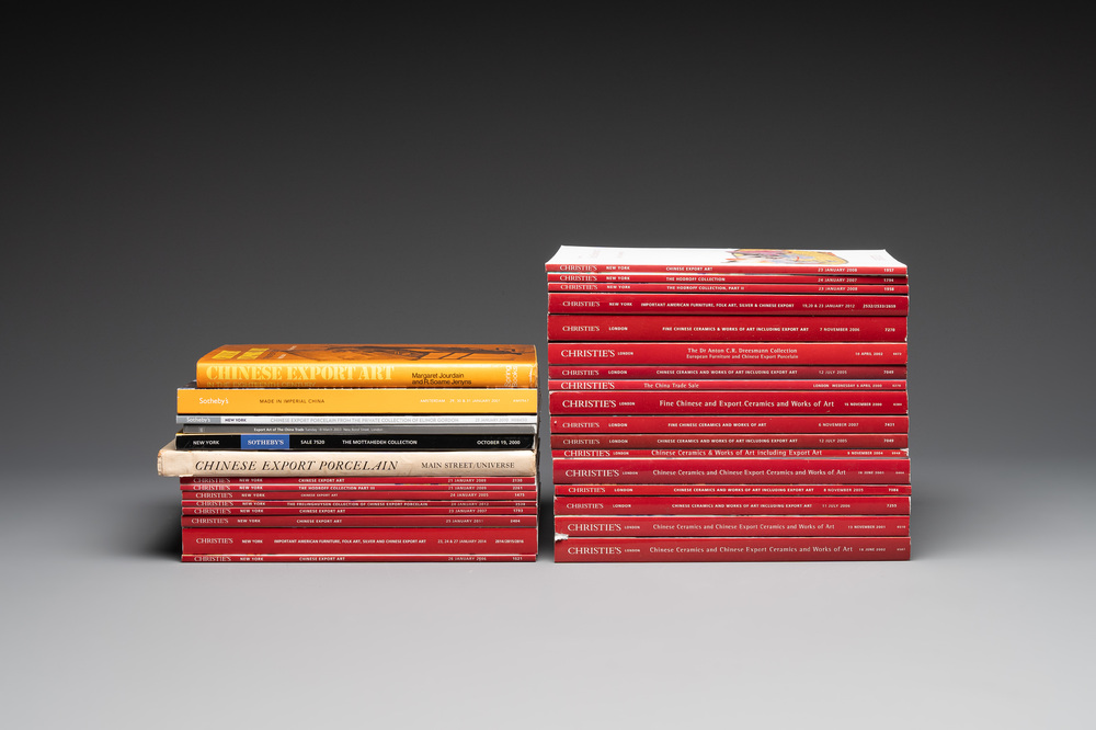 A collection of 29 auction catalogues and two books on Chinese export porcelain