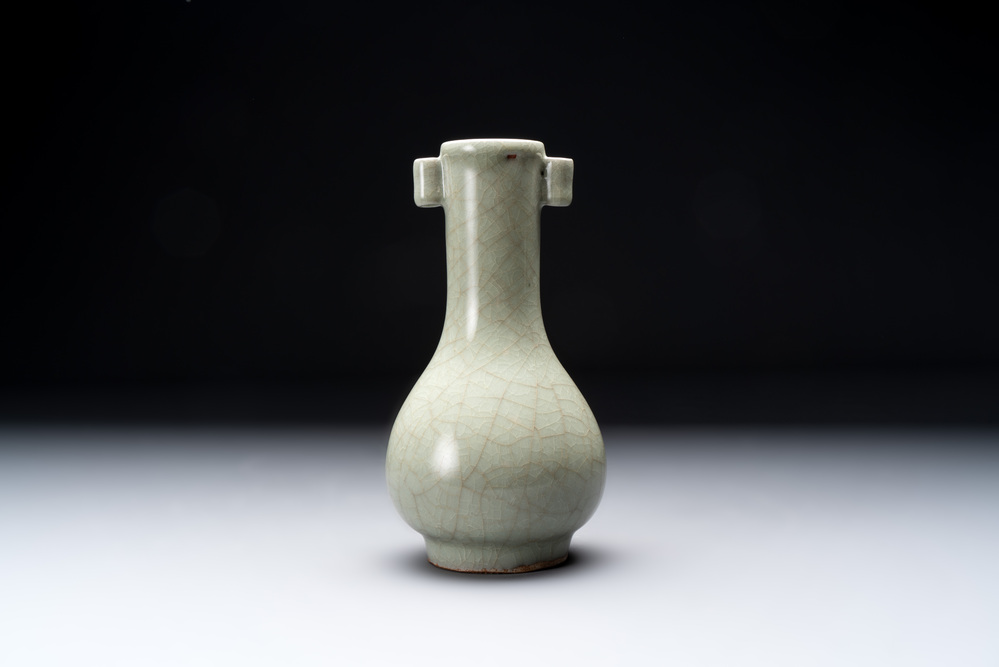 A Chinese Longquan celadon 'touhu' vase, Song/Yuan