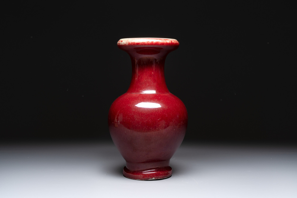 A Chinese sang-de-boeuf vase, 19th C.