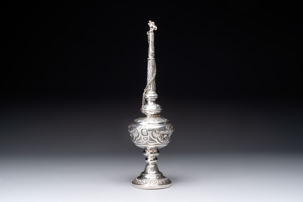 A French silver griffon-form rose water sprinkler for the Ottoman market, 18/19th C.