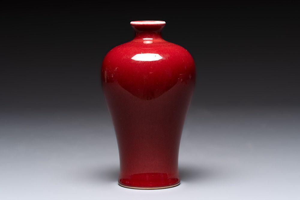 A Chinese sang-de-boeuf 'meiping' vase, 20th C.