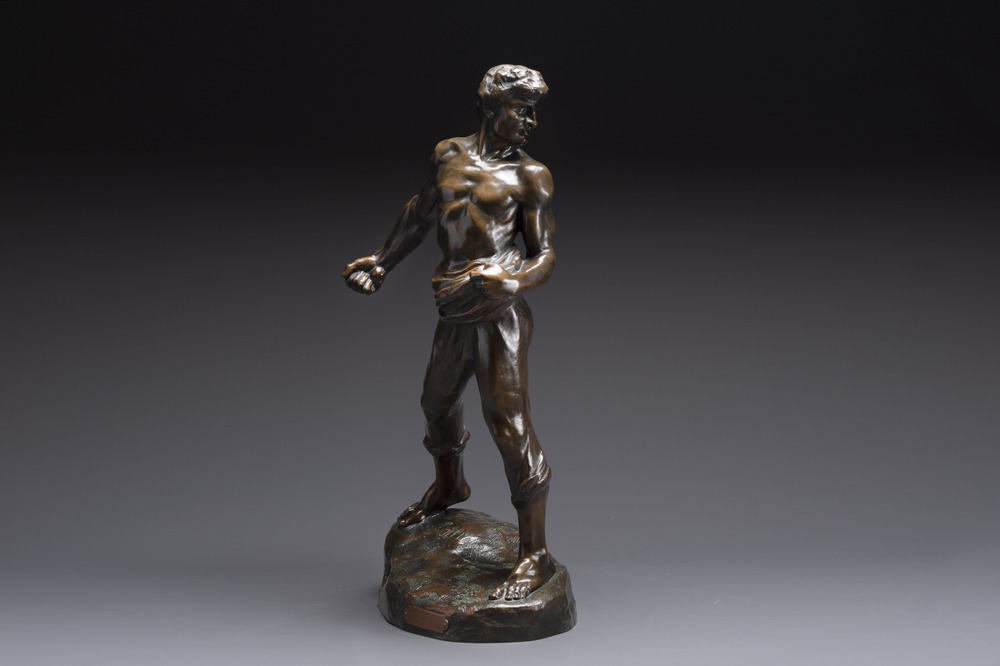 Jef Lambeaux (1852-1908), 'The Sower', sculpture in bronze, 19/20th C.