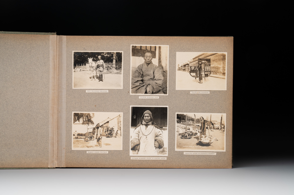 A photo album with sights, landmarks and people of Shanghai, 19/20th C.