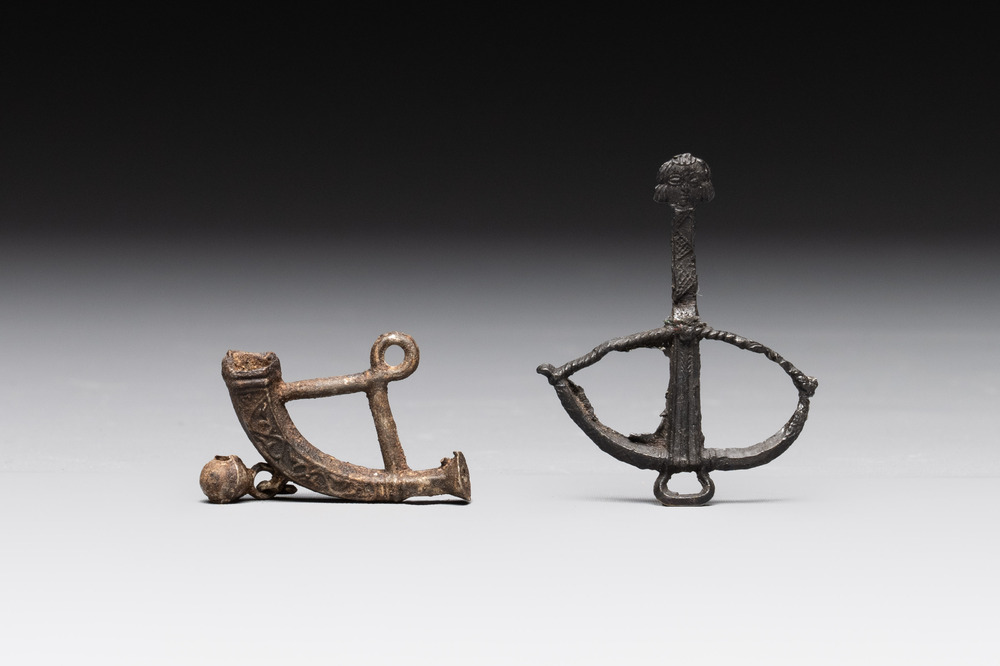 Two pewter-lead alloy pilgrim's badges, The Netherlands, 14/15th C.