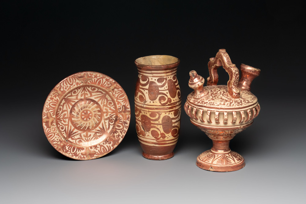 Three Hispano-Moresque lustre-glazed wares, Spain, 16th C.