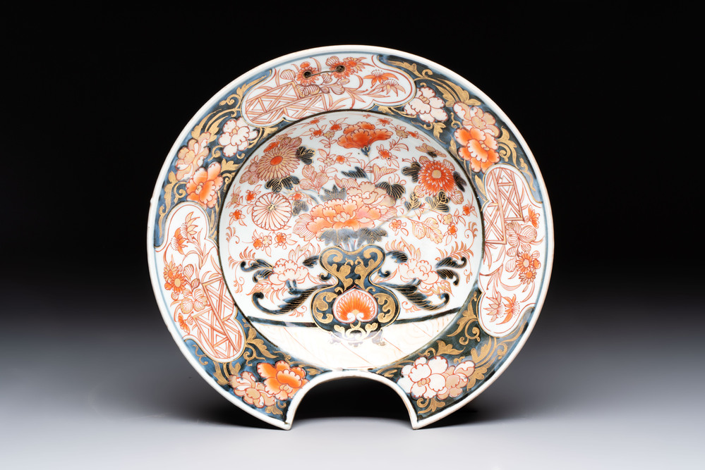 A Japanese Imari 'flower basket' shaving bowl, Edo, 17th C.