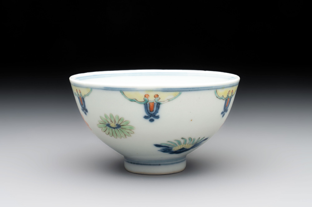 A Chinese famille rose bowl with floral design, Qianlong mark and of the period