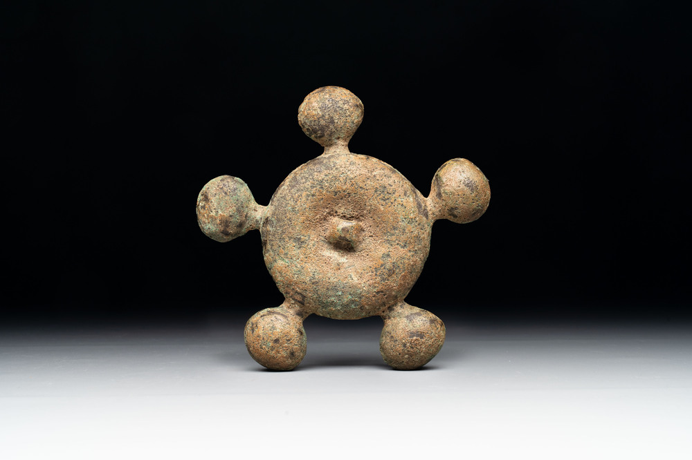 A Chinese archaic bronze horse bell ornament, Western Zhou