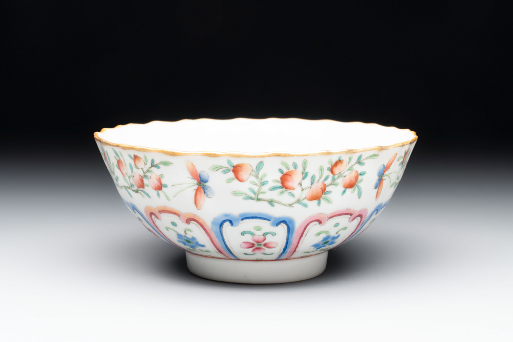 A Chinese famille rose 'peaches' bowl, Tongzhi mark and of the period
