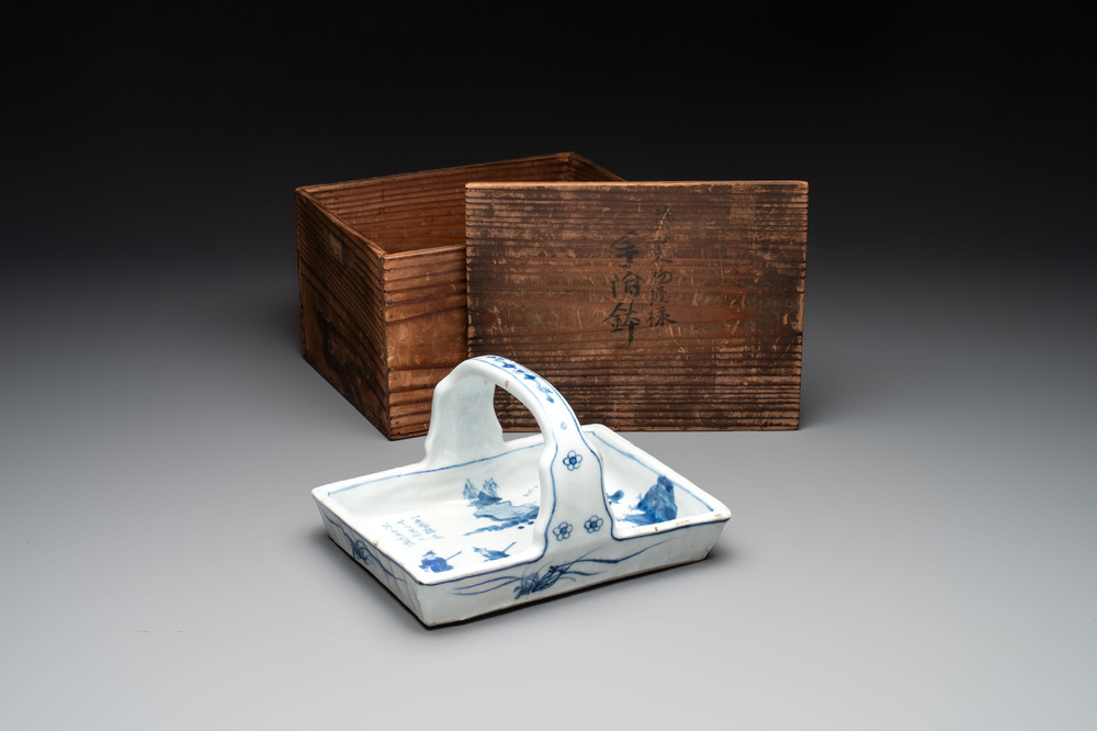 A Chinese blue and white ko-sometsuke basket, possibly Tianqi