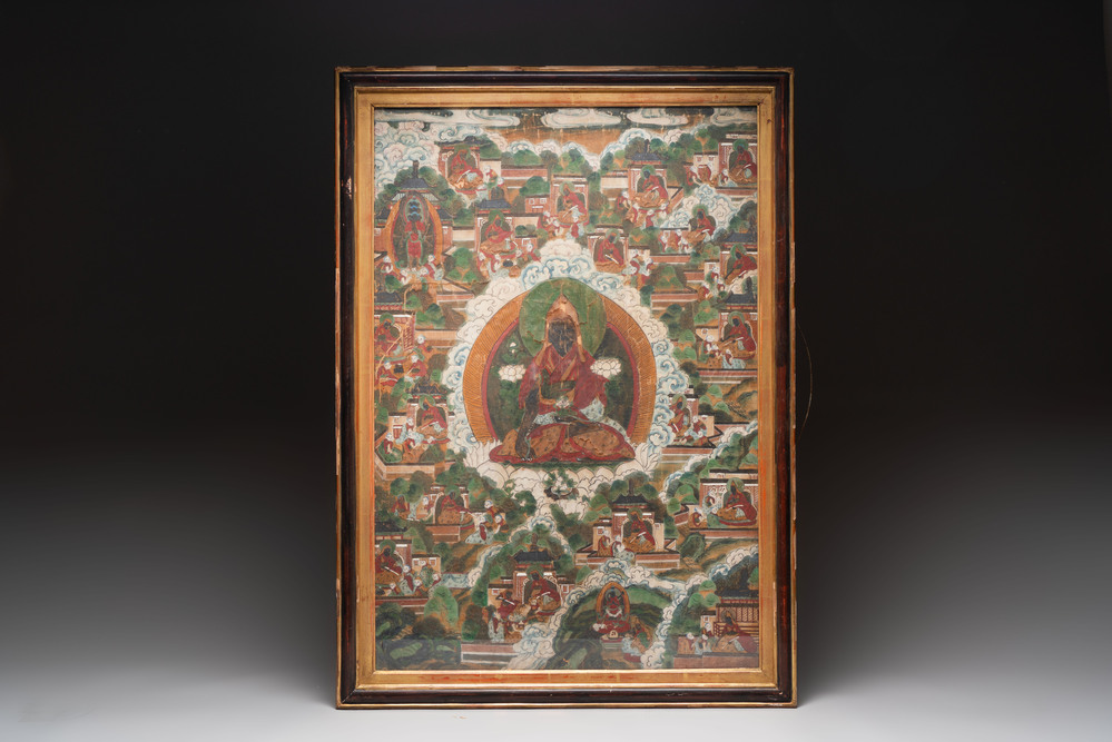 A Sino-Tibetan 'black lama' thangka, 19th C.