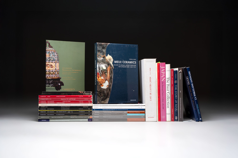 An essential collection of 7 books and 26 auction catalogues on Japanese arts, 1983-2022