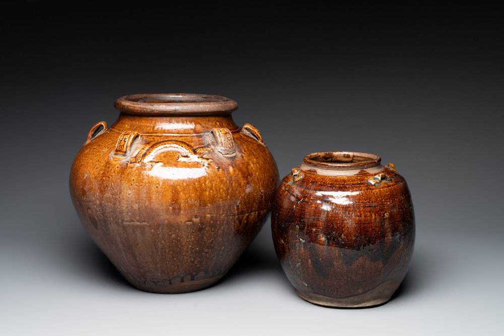 Two Chinese brown-glazed jars, Ming/Qing