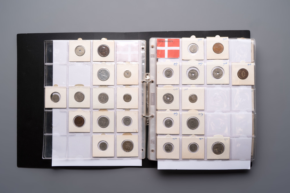 A large collection of 614 international coins, incl. coins from Germany, Norway, USA, UK, etc.