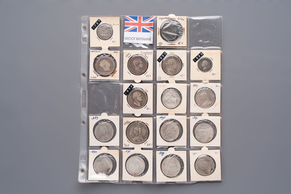 A collection of 30 coins from the British Empire, dating from 1787 to 1901