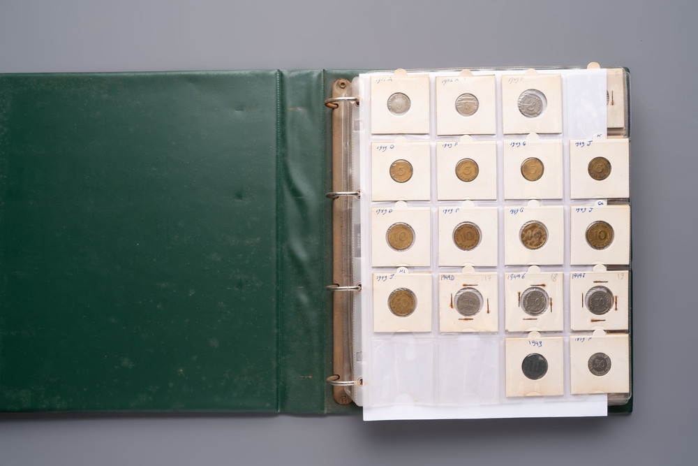 A large collection of 440 German coins, dating from 1819 to 1979