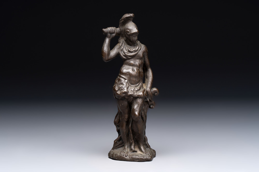 A bronze sculpture of a classical hero, probably Theseus, Italy, 16/17th C.