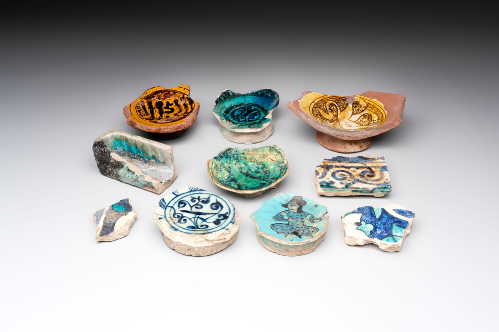 A study collection of ten Islamic pottery fragments, 12th C. and later