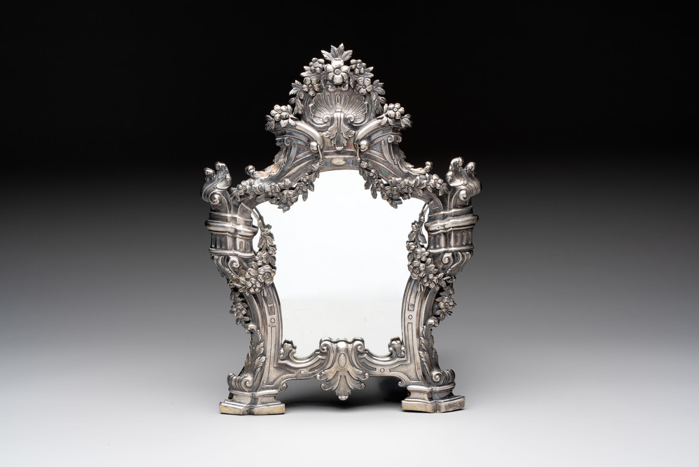 A baroque Frankfurt silver dressing mirror, Germany, 18th C.