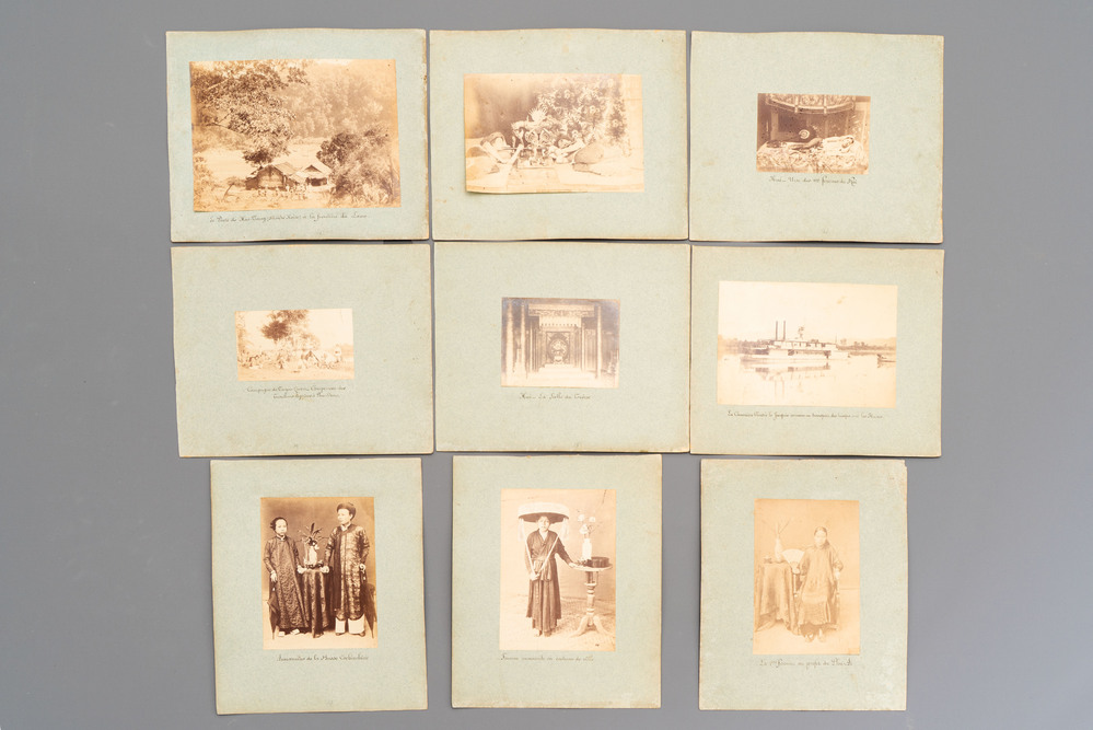 Nine black and white photographs of Vietnam and its people, early 20th C.