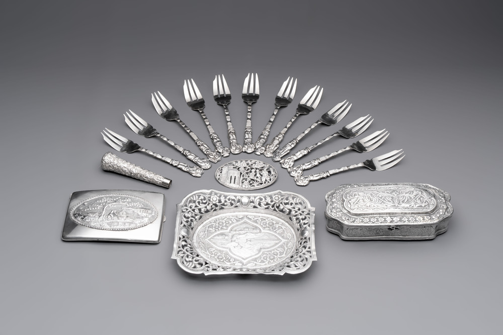 A group of 17 silver wares, mainly Southeast Asia, 19/20th C.