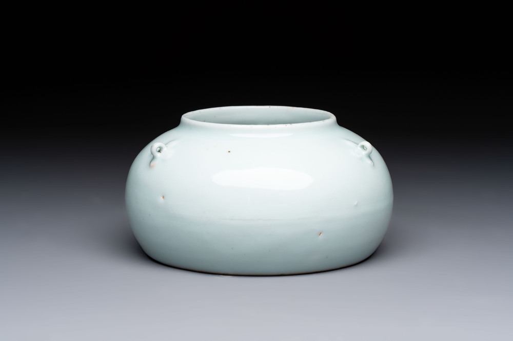 A Chinese qingbai-glazed jar with three handles, 18th C.
