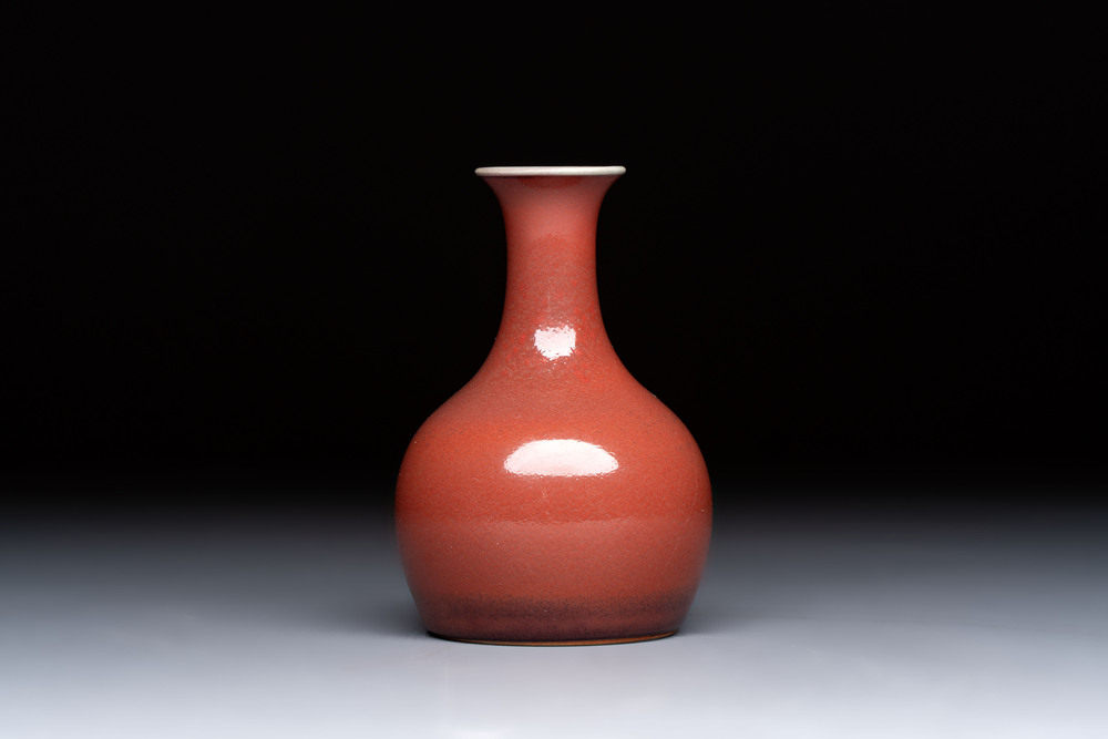 A fine Chinese copper-red-glazed vase, Yongzheng mark and of the period