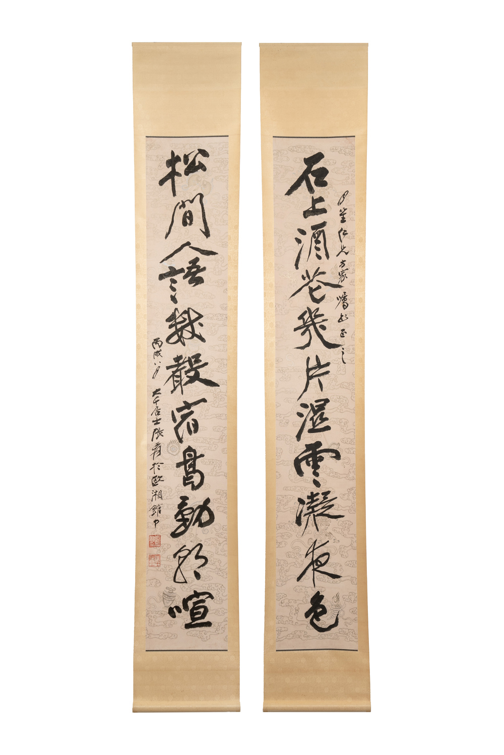 In the manner of Zhang Daqian 張大千 (1899-1983): 'Couplet', ink on paper