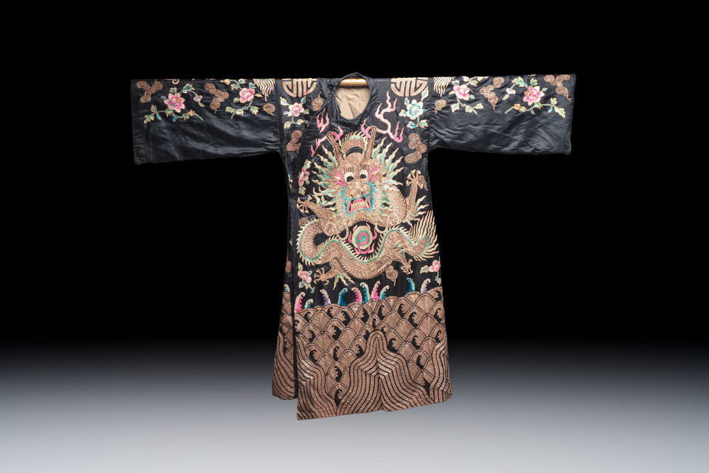 A Chinese embroidered silk Peking opera costume, Republic